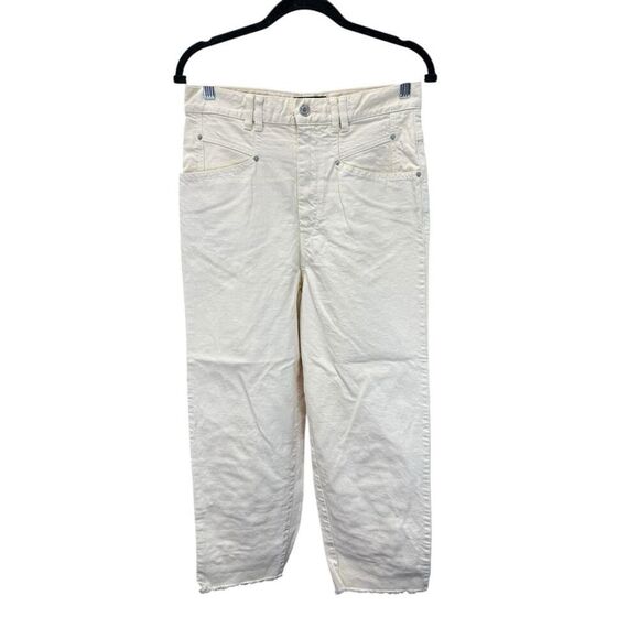 Isabel Marant Etoile Rachelle Wide-Leg Cream Jeans Size 28 High Waist - Picture 6 of 15